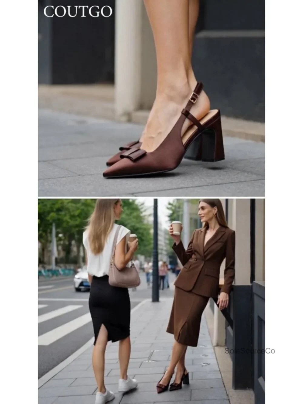 Satin Slingback Chunky High Heel Bow Pointed Toe Pumps Wedding Party Shoes